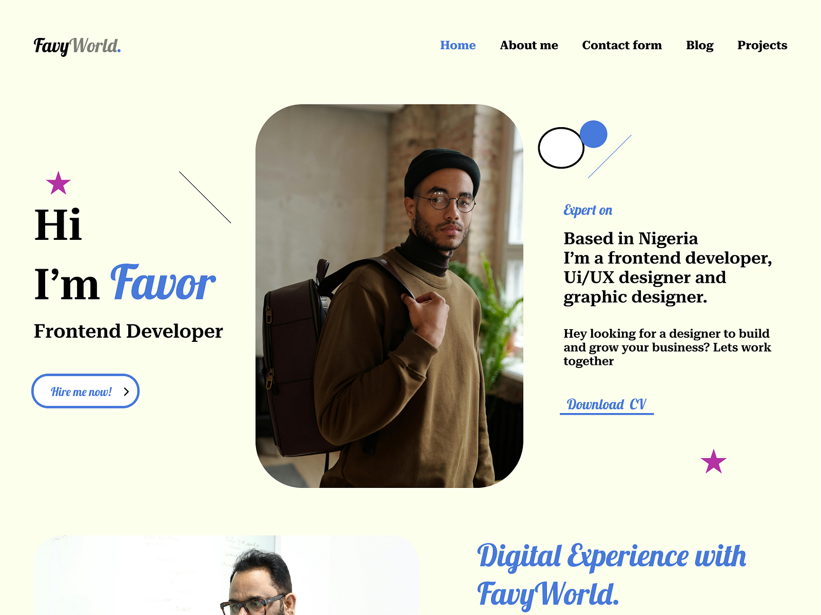 Portfolio Website by Favor Adeosun on Dribbble