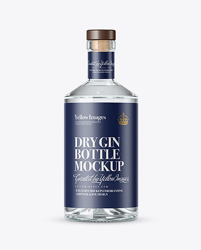 Free Download PSD Clear Glass Gin Bottle Mockup free mockup psd mockup designs