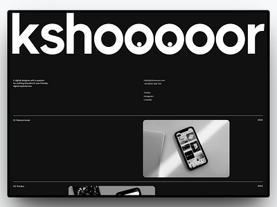 kshooooor - Portfolio darkui design figma landingpage minimalism ui uidesign userinterface webdesign