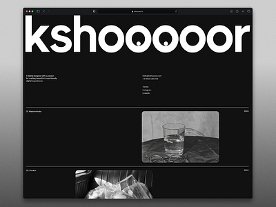 kshooooor - Portfolio darkui design figma landingpage minimalism ui uidesign userinterface webdesign