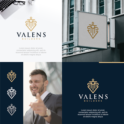 Valens Builders aplikasi branding design graphic design hukum kontruksi logo logo hukum technology vector vektor