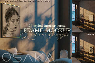 OSAKA & Interior a3 a4 bundle mockup empty frame on the wall frame mockup frame mockup bundle frame mockup interior high quality japandi minimalizm osaka interior product presentation realistic mockup frame styled scenes