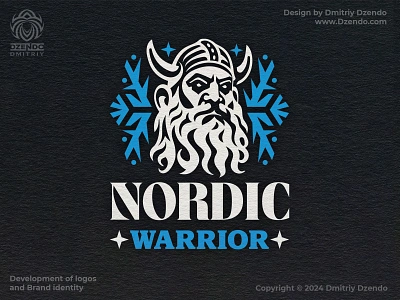 NORDIC Warrior logo bearded warrior branding cold cold therapy frost logo logo designer nordic man norwegian warrior powerful warrior snow strong spirit temper the body viking walrus