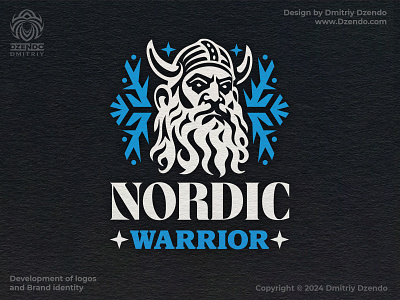 NORDIC Warrior logo bearded warrior branding cold cold therapy frost logo logo designer nordic man norwegian warrior powerful warrior snow strong spirit temper the body viking walrus