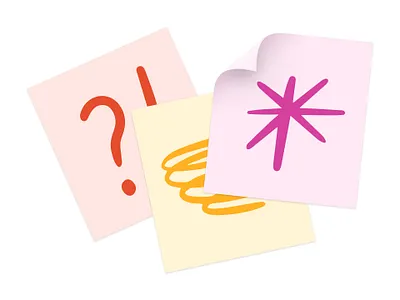 Visuals flat illustration sticky notes