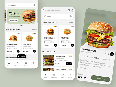 Food App Design app app design burger cooking delivery app fluttertop food food and drink food app food app ui food application food apps food delivery food delivery app food delivery application food delivery service food ordering app mobile app restaurant restaurant app