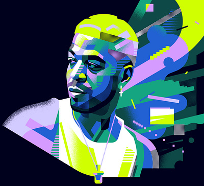 Kid Cudi geometric hiphop illustration pattern portrait rap vector