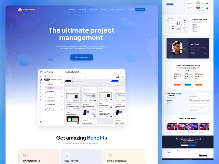 Project Management Saas Landing Page By Hasan Rumman On Dribbble