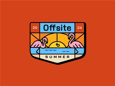 20 Offsite 24 summer adventure badge bird branding design flamingo font france graphic design icon icon set illustration landscape letter location logo summer travel typo vector