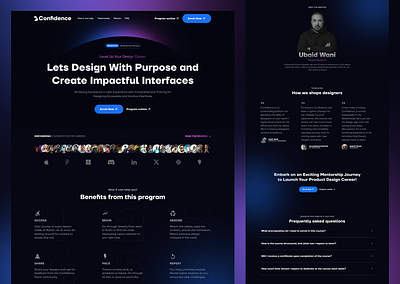 Design Bootcamp - Landing page b2b course landing page dark dark mode design bootcamp gradinet product design saas ui user experience user interface ux