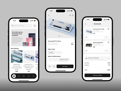 Ecommerce App for Mechanical Keyboards app design ecommerce figma mechanical keyboards mobile app ui ux