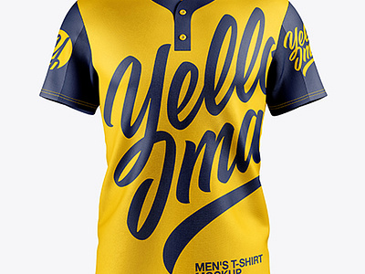 Free Download PSD Men's Baseball T-Shirt Mockup - Front View mockup designs