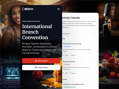 Food Event Website ux ui design