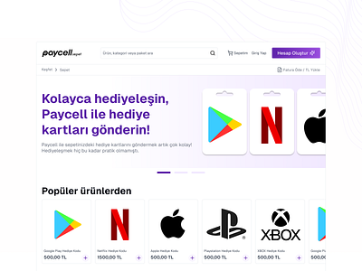 E commerce - Paycell Redesign #12 / 1 2024 e commerce e commerce shop ecommerce gift card google gift card landing page shop shopping technology ui ui design ux ux design