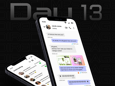 Direct Message - #DailyUI Challenge : Day 13/100 100daydesignchallenge dailyui dailyuichallenge dailyuichallenge013 directmessage figma mobiledesign ui uidesign