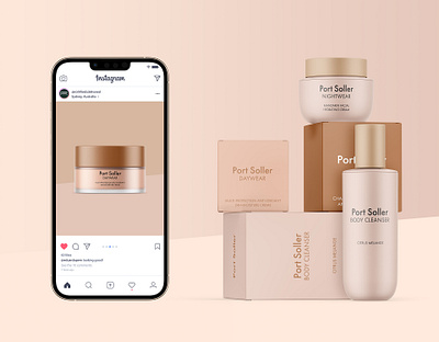 Minimalist skincare brand identity branding template