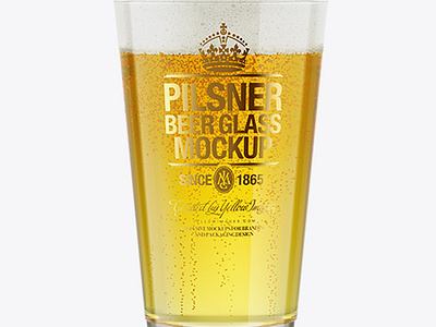 Free Download PSD Pilsner Beer Glass Mockup by randy on Dribbble