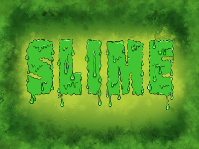 Slime cartoon dripping drippy gloopy hand drawn illustration slime typography