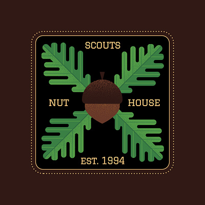 Nut House Scouts badge badgedesign design graphic illustration illustrator logo shapeology shapes vector vectorart vectorillustration