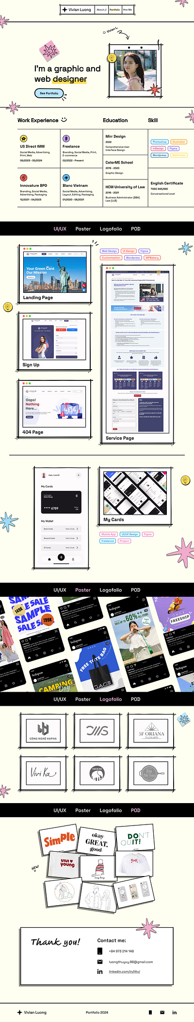 Graphic & Web Design Portfolio 2024 banner branding e commerce graphic design illustration portfolio poster uiux web design