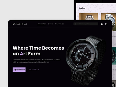 E-commerce Website | Montré dé luxé design e commerce figma luxury product design shop shopping ui ux watch watches web website wrist watch