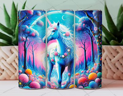 Unicorn Skinny Tumbler Wrap 20 oz tumbler 30 oz tumbler color image design illustration skinny skinny tumbler sublimation tumbler design tumbler sublimation tumbler warp unicorn unicorn art unicorn vector vector art waterslide tumbler