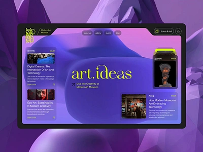 art.ideas (Modern art museum site) animation art concept dribbble modern museum museum product design shot typography ui ui ux web design website