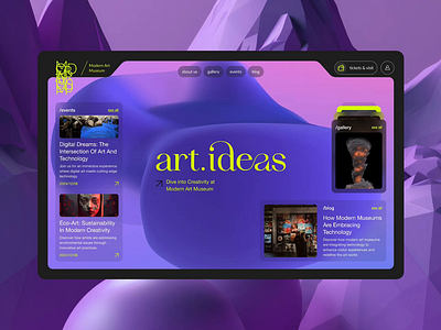 art.ideas (Modern art museum site) animation art concept dribbble modern museum museum product design shot typography ui ui ux web design website