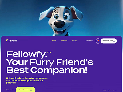 Fellowfy app animals animation app design pets ui ux uxui website