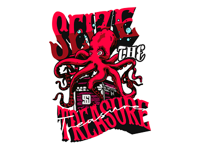 SEIZE THE TREASURE ( STREETWEAR ) fashion illustration limitededition newdrop octopus seizethetreasure streetwear tshirtdesign