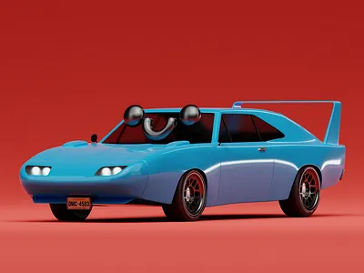 Daytona 3d b3d blender car colorful craftedsmile graphic design illustration render rims smile smiley tires