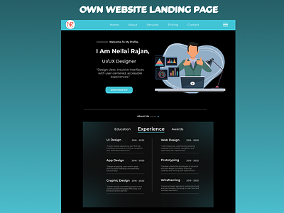 My Own Website Landing Page Design figma landing page ownwebsite personal website ui design website