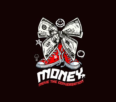 MONEY MOVE THE CONVERSATION app artwork branding design fashion graphic design illustration logo money streetwear typography ui ux vector wears