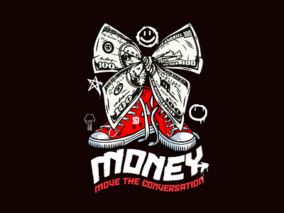 MONEY MOVE THE CONVERSATION app artwork branding design fashion graphic design illustration logo money streetwear typography ui ux vector wears