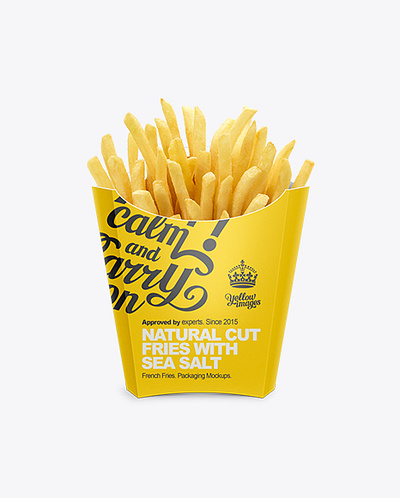 Free Download PSD Paper French Fries Box - Medium size mockup designs