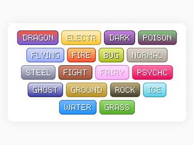 Pokémon Type Badges UI badge badges gradient pokémon shadow type ui