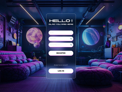 Registration Screen app design app screen futuristic screen registration form registration screen ui ui design