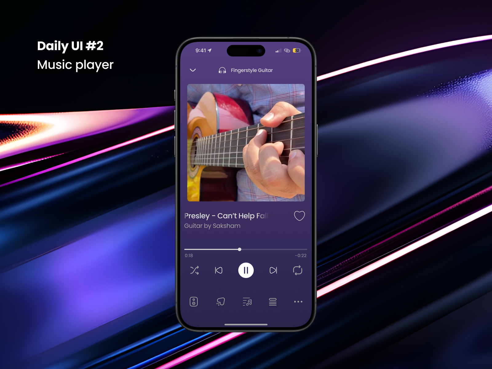 Music Player UI daily ui guitar music player ui