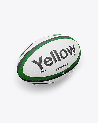 Free Download PSD Rugby Ball Mockup - Half Side View branding mockup