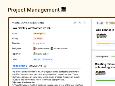 Project Management - UI dashboard notion notionviewpage project project view page projectmanagement projectmanagementdashboard ui webpage