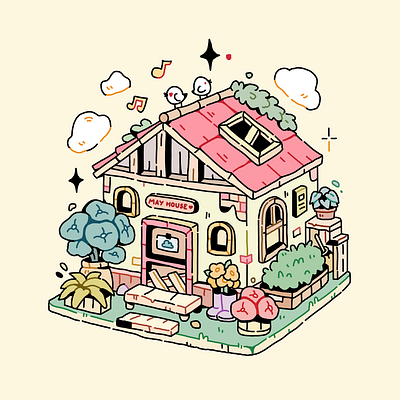 May's House 2d illustration