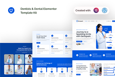 Dentspark - Dentist & Dental Clinic Elementor Template Kit elementor medical web design therapist ui web design website