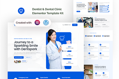 Dentspark - Dentist & Dental Clinic Elementor Template Kit elementor medical web design therapist ui web design website