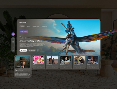 Immersive Streaming on Apple Vision Pro ui visionpro