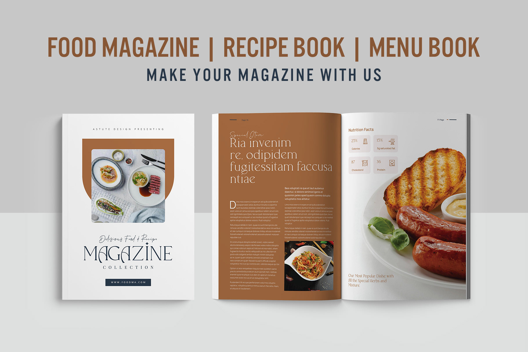 Example of Stunning Food Magazine Layout Design