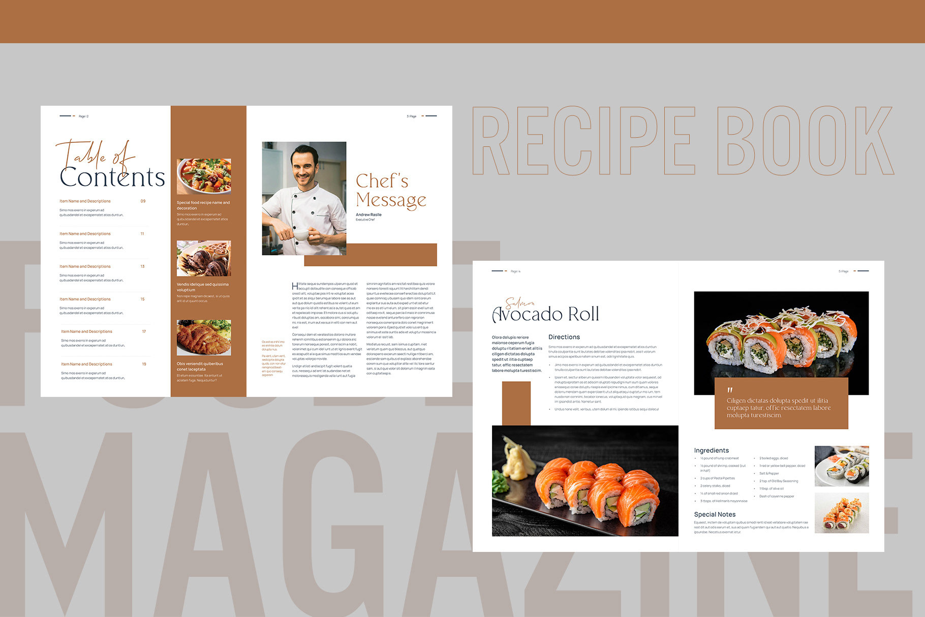 Example of Stunning Food Magazine Layout Design