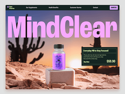 Mind Clear Product Landing Page adobe brand creative figma health landing page typography ui ux web webpage website