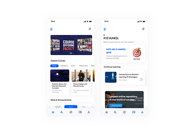 Course app exploration app design branding course app dailyui design figma illustration landing page nptel online course redesign ui ux