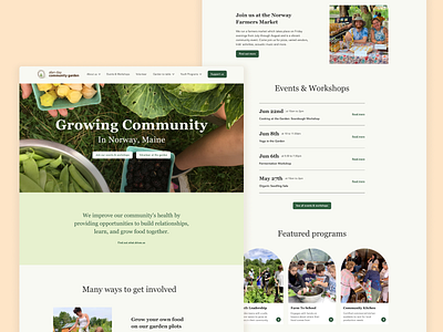Alan Day Community Garden - Homepage agriculture community garden homepage ui user experience ux web design website design