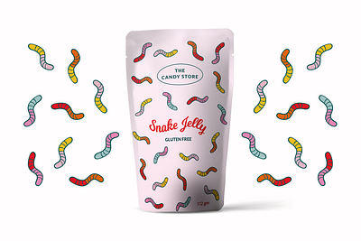 Snake Jelly Logo and Packaging Design branding design graphic design logo packaging design vector